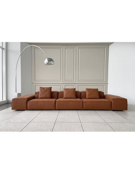 Canapé Extrasoft en cuir marron (Offre Expo) Living Divani - 1