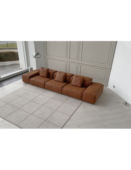 Extrasoft Brown Leather Sofa (Expo Offer) Living Divani - 4