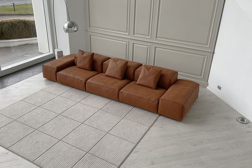 Extrasoft Brown Leather Sofa (Expo Offer) Living Divani - 4