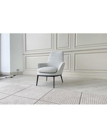Fauteuil Caratos en tissu gris mélangé - 3