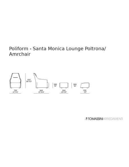 Fauteuil et Pouf Santa Monica en tissu jaune (Offre Expo) Poliform - 7