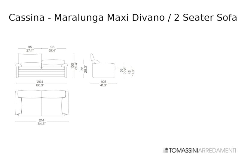 Maralunga Maxi Blue Sofa (Expo Offer) Cassina - 10