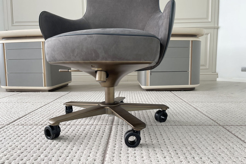 Fauteuil de direction Genius en cuir bleu (Offre Expo) Giorgetti - 3
