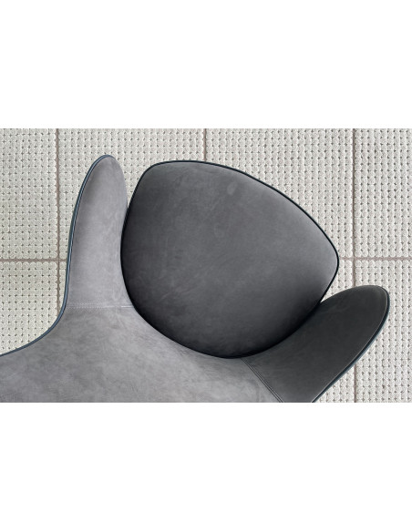 Fauteuil de direction Genius en cuir bleu (Offre Expo) Giorgetti - 4