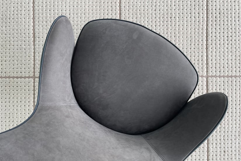 Fauteuil de direction Genius en cuir bleu (Offre Expo) Giorgetti - 4