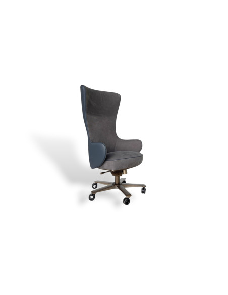 Fauteuil de direction Genius en cuir bleu (Offre Expo) Giorgetti - 8