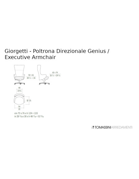 Fauteuil de direction Genius en cuir bleu (Offre Expo) Giorgetti - 9