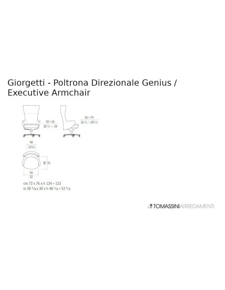 Genius Blue Leather Executive Armchair  (Expo Offer) Giorgetti - 9