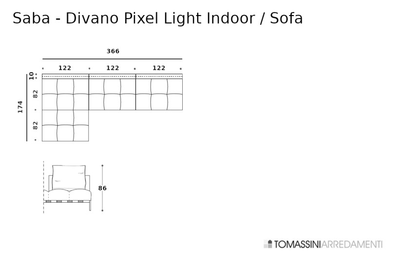Pixel Light Indoor Grey Sofa (Expo Offer) Saba - 8