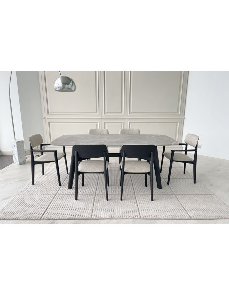 Table Curve en marbre gris (Offre Expo) Poliform - 1