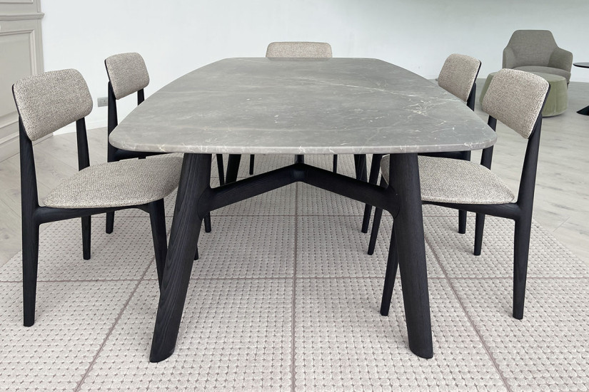 Tavolo Curve in marmo grigio (Offerta Expo) Poliform - 3