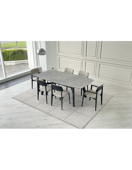 Table Curve en marbre gris (Offre Expo) Poliform - 4