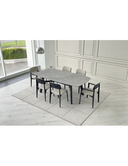 Tavolo Curve in marmo grigio (Offerta Expo) Poliform - 4