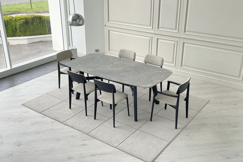 Table Curve en marbre gris (Offre Expo) Poliform - 4