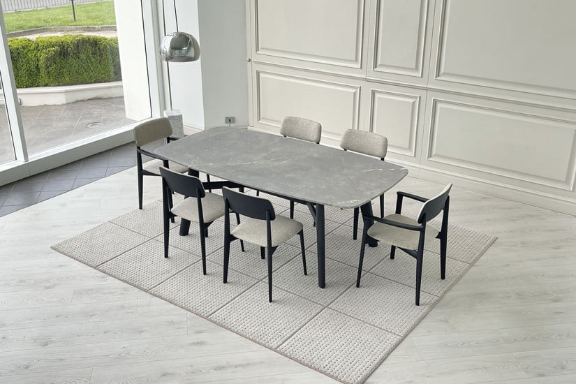 Tavolo Curve in marmo grigio (Offerta Expo) Poliform - 4
