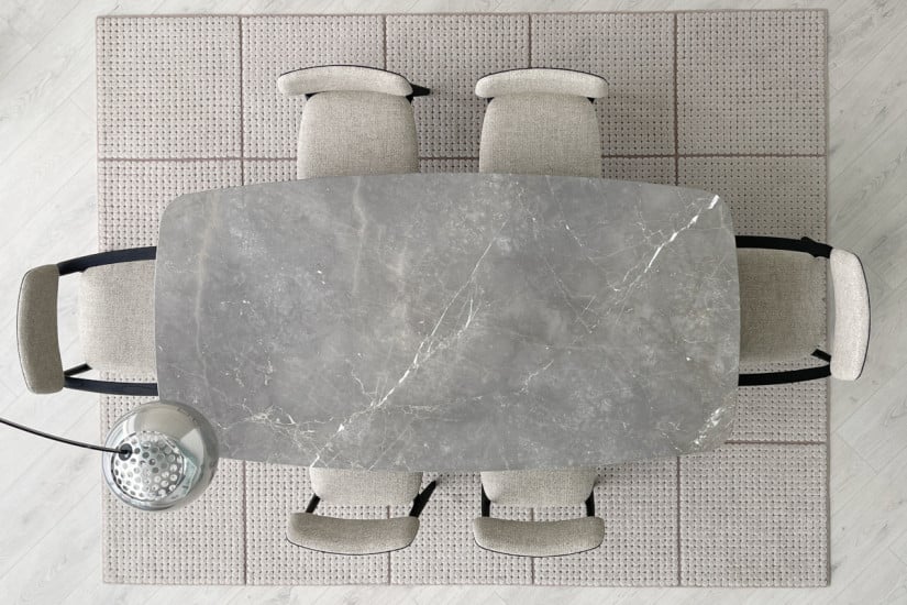 Tavolo Curve in marmo grigio (Offerta Expo) Poliform - 6