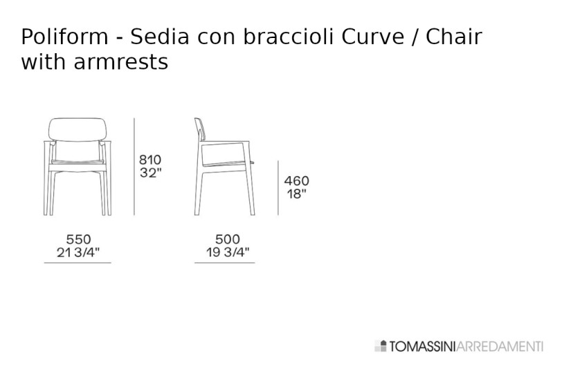 Chaise Curve avec accoudoirs (Offre Expo) Poliform - 8