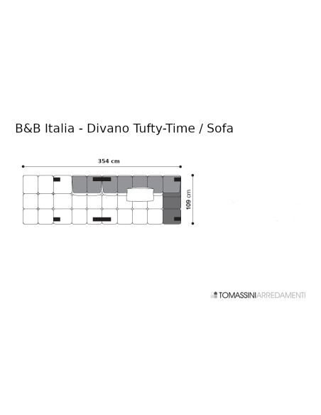Tufty-Time Ecru and Brown Sofa (Expo Offer) B&B Italia - 4