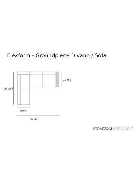 Canapé Groundpiece en tissu beige et noir (Offre Expo) Flexform - 7