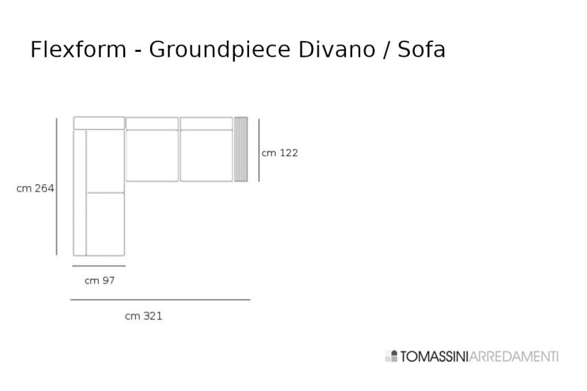 Divano Groundpiece in tessuto beige e nero (Offerta Expo) Flexform - 7