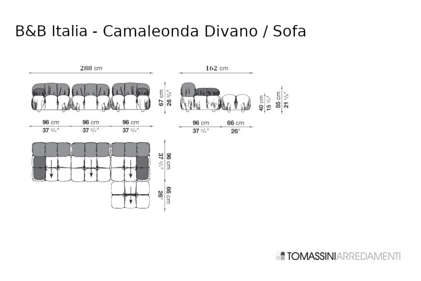Divano Camaleonda in tessuto blu (Offerta Expo) B&B Italia - 6