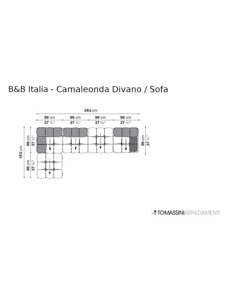 Divano Camaleonda in tessuto verde (Offerta Expo) B&B Italia - 8
