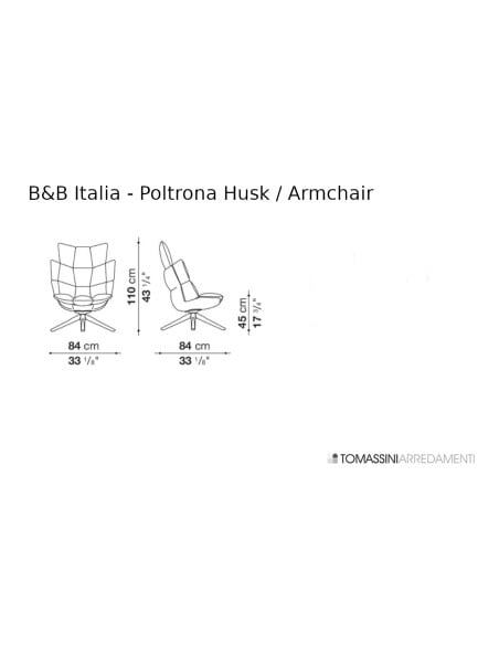 Husk Grey Fabric Armchair (Expo Offer) B&B Italia - 6
