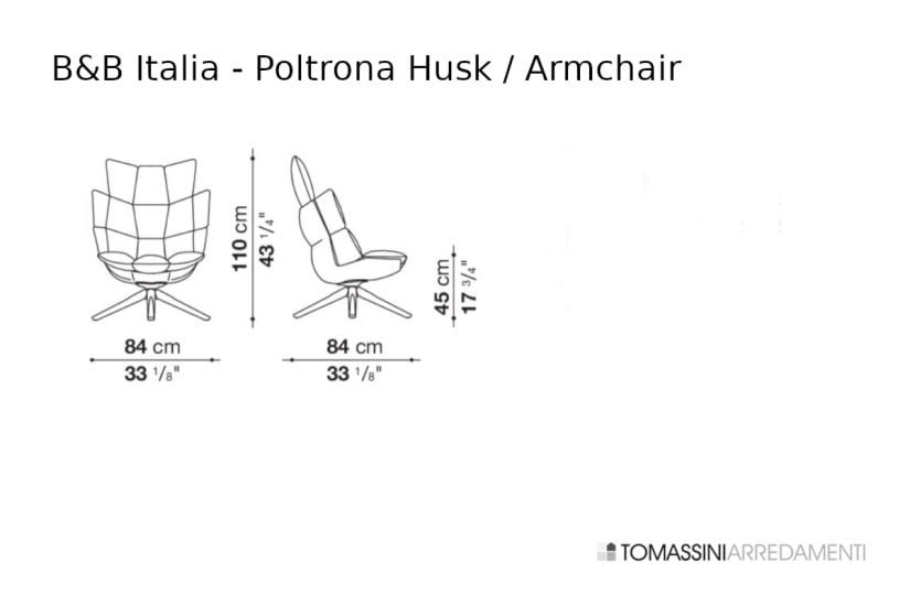 Poltrona Husk in tessuto grigio (Offerta Expo) B&B Italia - 6