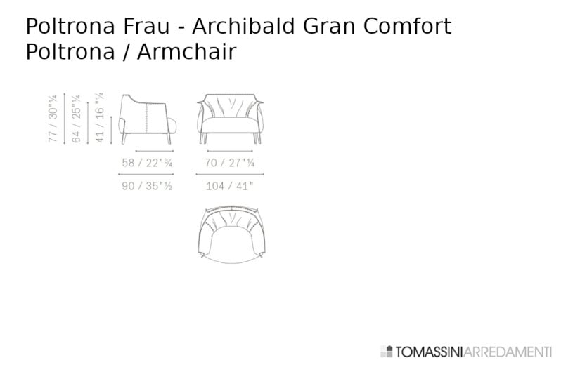 Archibald Gran Comfort Brown Armchair (Expo Offer) Poltrona Frau - 10