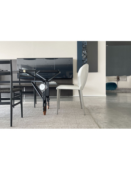 Chaise Nancy en cuir gris Cattelan Italia - 4