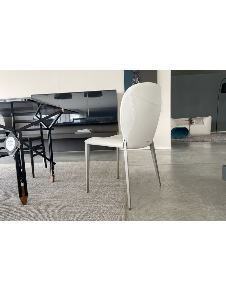 Nancy Grey Leather Chair Cattelan Italia - 5