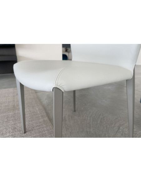 Chaise Nancy en cuir gris Cattelan Italia - 7