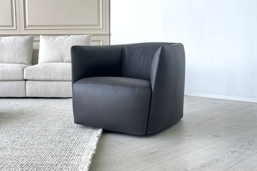 Fauteuil Santa Monica en cuir anthracite (Offre Expo) Poliform - 2