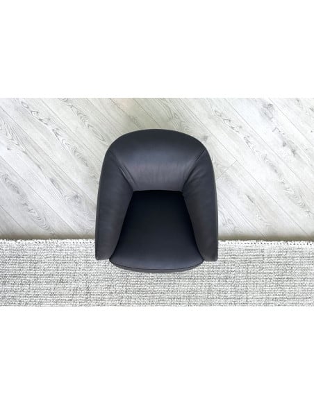 Santa Monica Anthracite Leather Armchair (Expo Offer) Poliform - 5