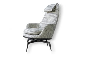 Caratos White and Black Fabric Armchair  - 8