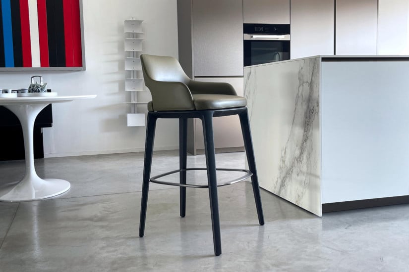 Sgabello Sophie Light in pelle verde (Offerta Expo) Poliform - 2