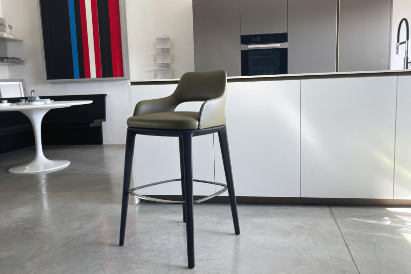 Sgabello Sophie Light in pelle verde (Offerta Expo) Poliform - 3