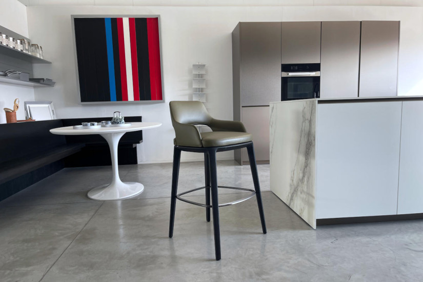 Sgabello Sophie Light in pelle verde (Offerta Expo) Poliform - 4