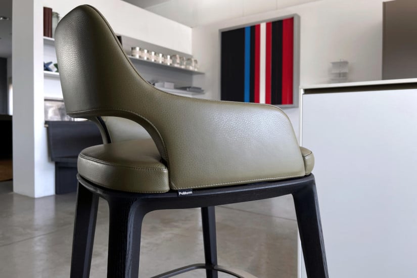 Sgabello Sophie Light in pelle verde (Offerta Expo) Poliform - 5