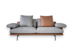 Get Back Brown and Grey Leather Sofa Poltrona Frau - 8