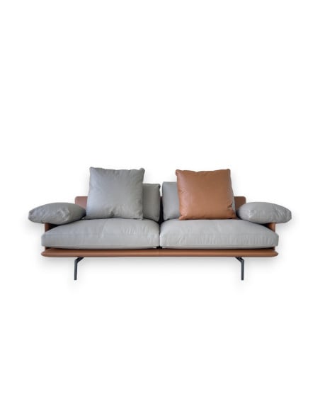 Canapé Get Back en cuir marron et gris Poltrona Frau - 8