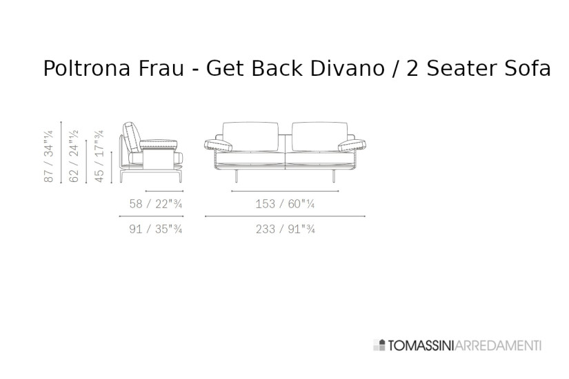 Canapé Get Back en cuir marron et gris Poltrona Frau - 9