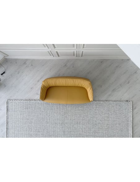 Divano Archibald in pelle gialla  - 7