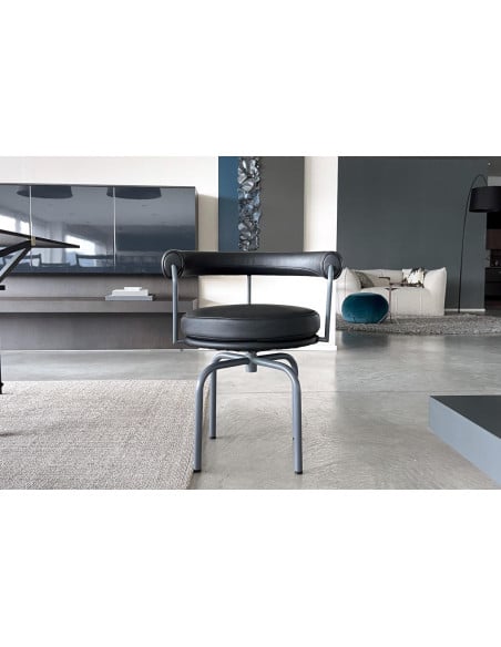 Sedia LC7 in pelle antracite (Offerta Expo)  - 1