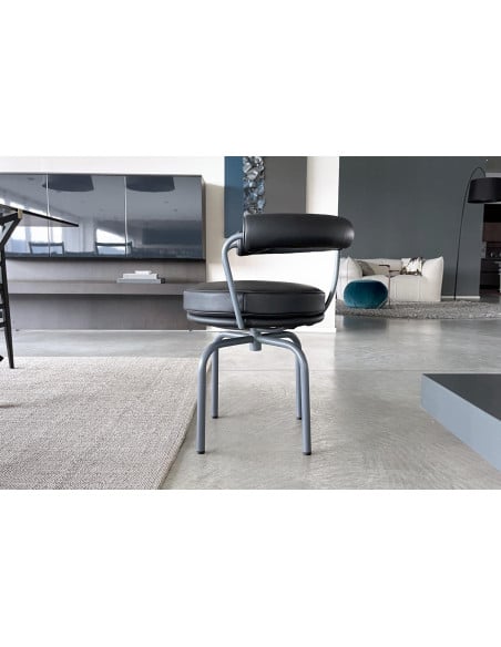 Sedia LC7 in pelle antracite (Offerta Expo)  - 3