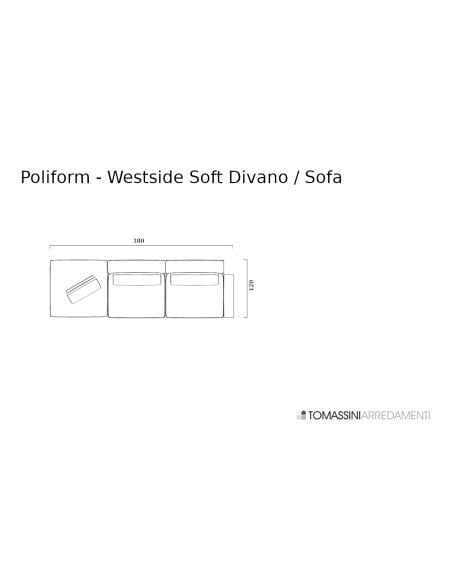Westside Soft Ivory Fabric Sofa (Expo Offer) Poliform - 9
