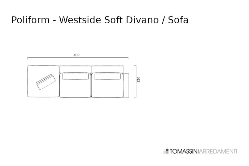 Westside Soft Ivory Fabric Sofa (Expo Offer) Poliform - 9