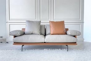 Get Back Brown and Grey Leather Sofa Poltrona Frau - 8 2