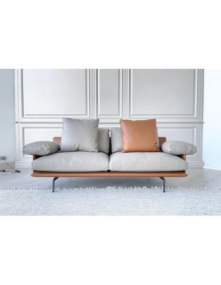 Divano Get Back in pelle marrone e grigia (Offerta Expo) Poltrona Frau - 1