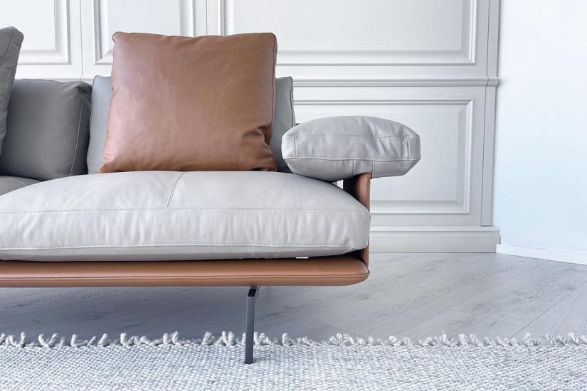 Divano Get Back in pelle marrone e grigia (Offerta Expo) Poltrona Frau - 4